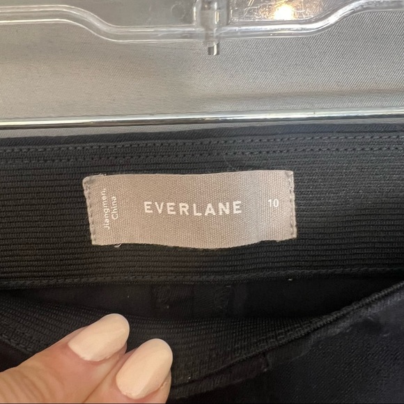 Everlane Black Side Zip Cotton Stretch Trousers - Picture 10 of 12